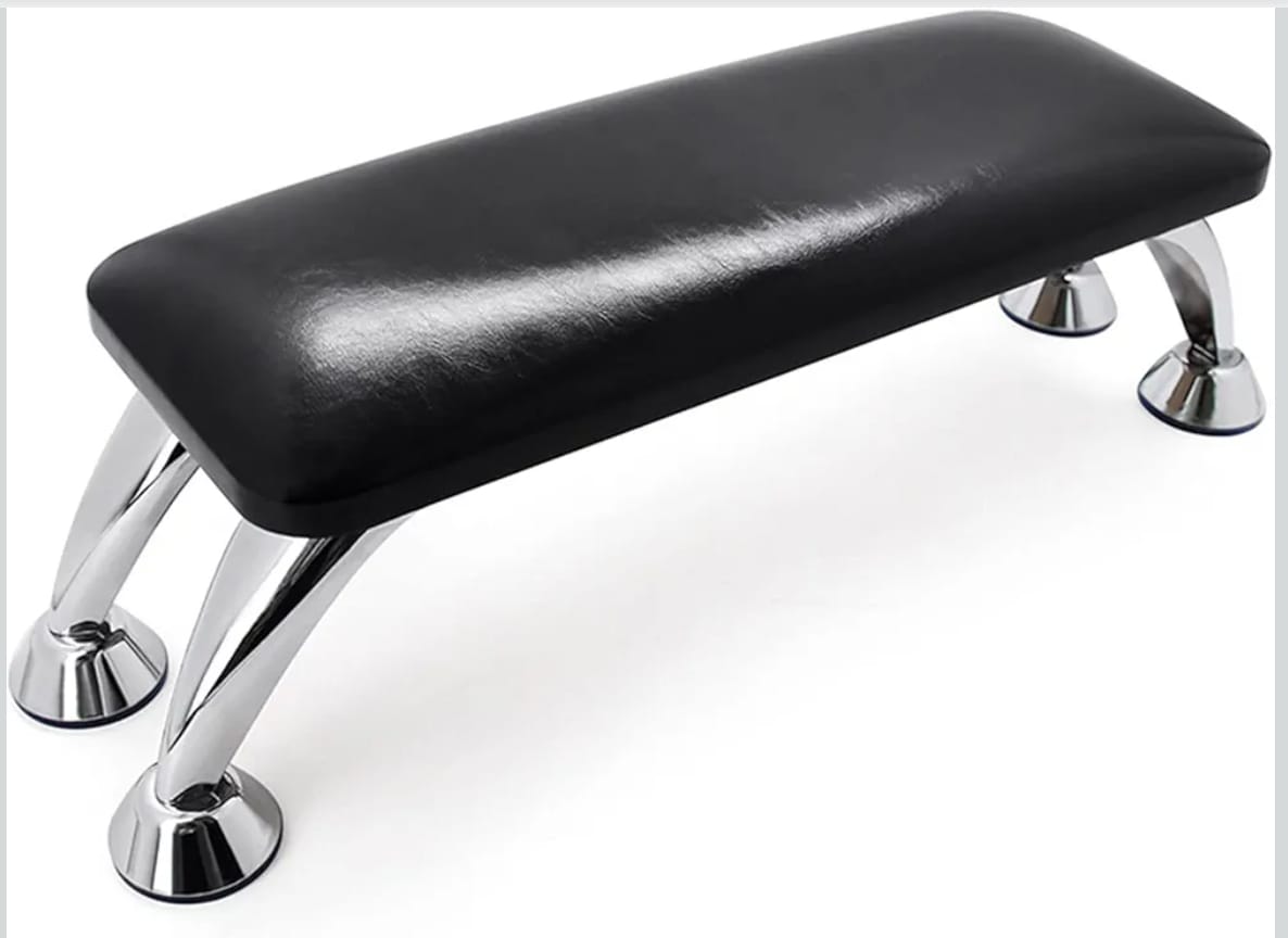 Hakiki Deri Krom Ayaklı Manikür Sehpası