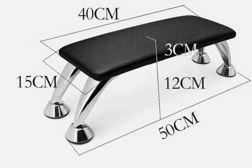 Hakiki Deri Krom Ayaklı Manikür Sehpası